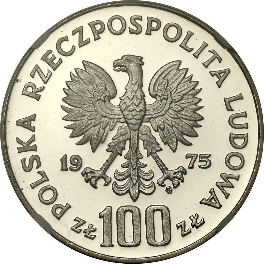 PRL. 100 złotych 1975 Modrzejewska NGC PF70 ULTRA CAMEO (MAX)